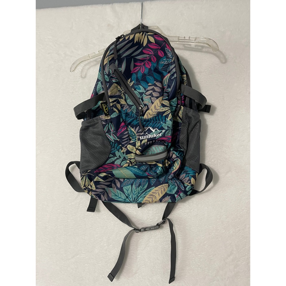 Sunhiker Cycling Hiking Backpack Tropical Leaf Print Blue Pink Daypack